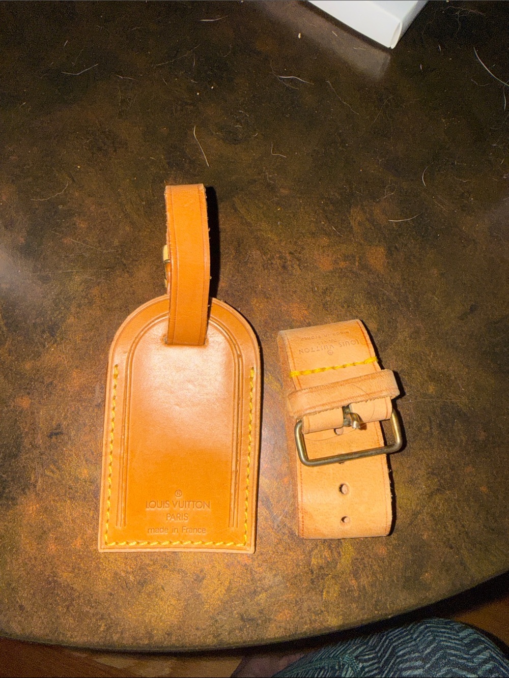 Louis Vuitton Vachetta Leather Luggage Tag & Strap Set - Tan